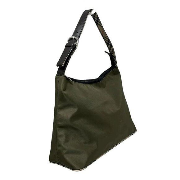 Burberry Blue Label - Dark Green Nylon Leather Shoulder Bag - Picture 2 of 8